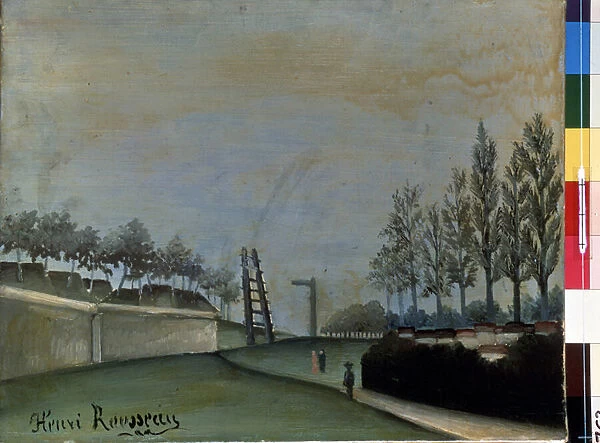 Vue de Vanves. Peinture de Henri Rousseau dit le Douanier Rousseau (1844-1910), 1909. Dim 31x41cm. Art Naif. Musee de l Ermitage, Saint Petersbourg
