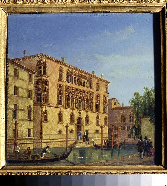 'Vue de Venise : le palais Giovanelli'(Views of Venice. The Palazzo Giovanelli) Peinture de Jean-Victor (Jean Victor) Vincent Adam (1801-1867) 19eme siecle State Art Museum, Toula, Russie