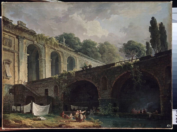 'Vue de villa Madama (Madame) a Rome'Peinture d Hubert Robert (1733-1808) 1767 environ Musee de l Ermitage Saint Petersbourg