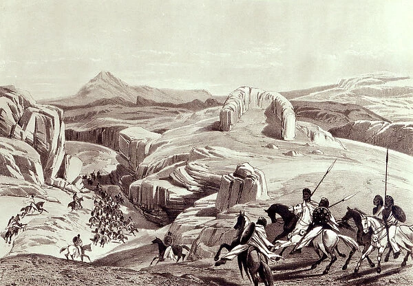 Wadela Plateau (Abyssinian Horsemen), engraved by J. Ferguson (lithograph) (b  /  w photo)