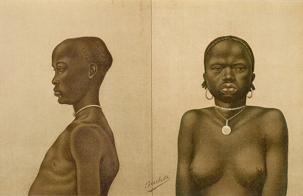 Waganda boy and Dinka girl, from The History of Mankind, Vol. III, by Prof