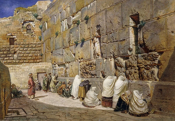 The Wailing Wall, Jerusalem, 1863 (pencil and watercolour)