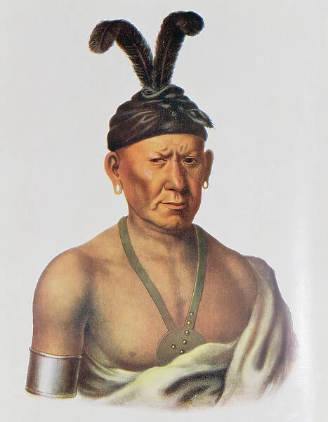 Wakechai or Crouching Eagle, a Sauk Chief, illustration from The Indian