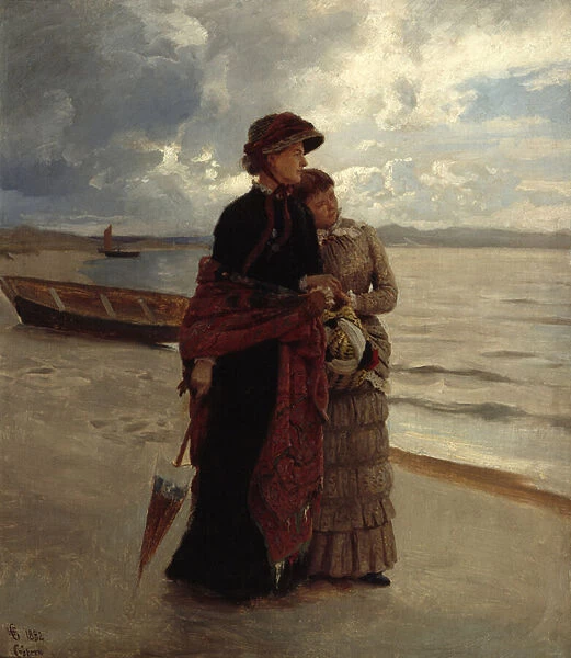 Walk on the beach, Rugen (oil on canvas)