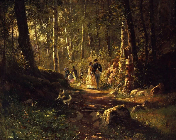 A walk in a forest, 1869 (oil on canvas)