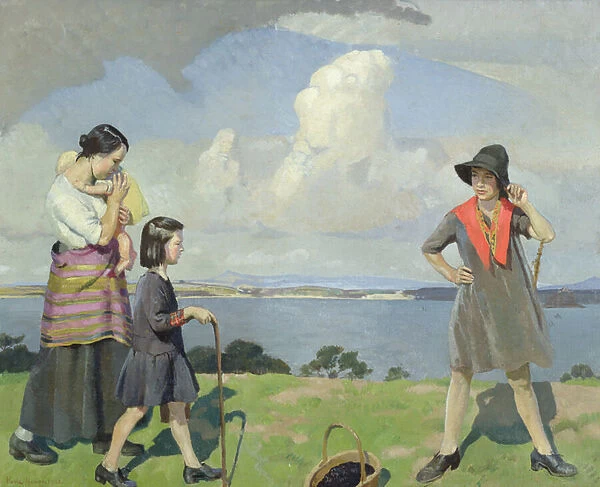 A Walk by the Sea, the Blackberry Gatherers, 1921 (oil on canvas)