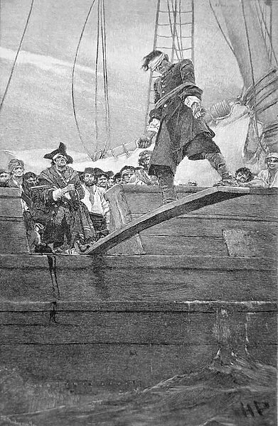 Walking the plank, engraved by Anderson (engraving)