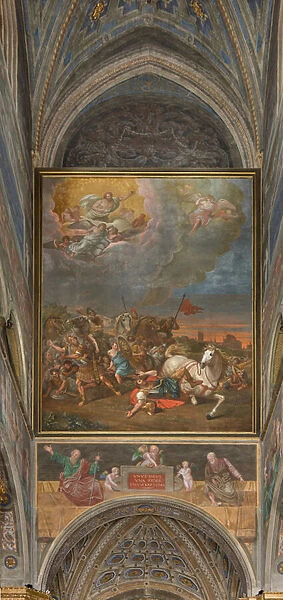 Wall opposite the counterfacade of the north transept, Sante Legnani, Conversion of Saul, 1814