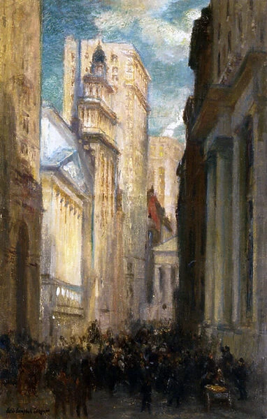 Wall Street, New York, c. 1905 (oil on canvas)