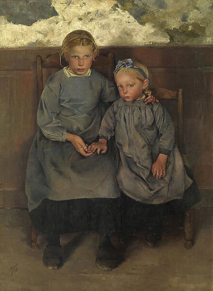 Two Walloon Country Girls, 1888 (oil on canvas)