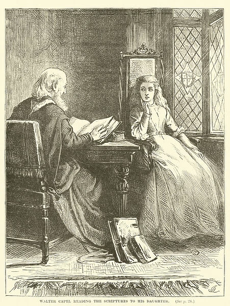Walter Capel reading the Scriptures to his Daughter (engraving)