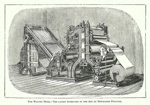 The Walter Press, the latest Invention in the Art of Newspaper Printing (engraving)