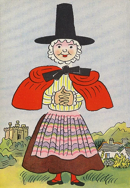 Walter Trier's crazy costumes: Wales (colour litho)