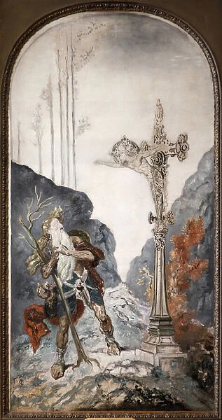 The wandering Jew, surprised by the calvary which calls him, oil painting on canvas by Gustave Moreau (1826-1898). Photography, KIM Youngtae, Paris, Musee Gustave Moreau