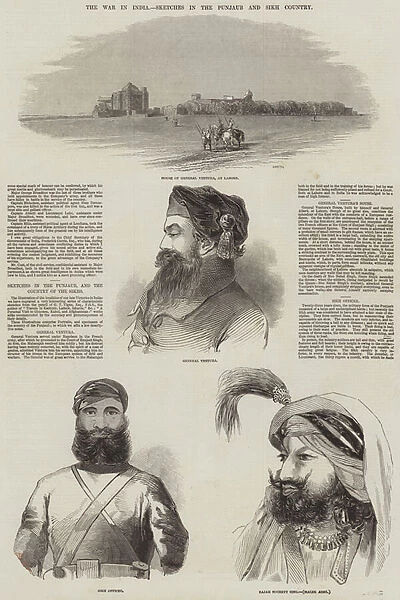 The War in India, Sketches in the Punjaub and Sikh Country (engraving)