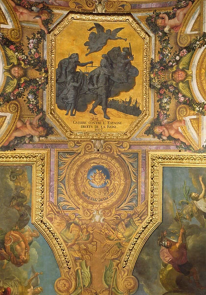 War for the Rights of the Queen in 1667, Ceiling Painting from the Galerie des Glaces