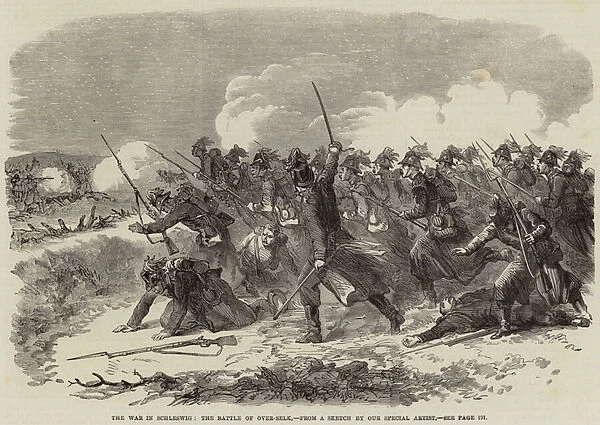The War in Schleswig, the Battle of Over-Selk (engraving)