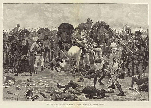 The War in the Soudan, the Fight of Sunday, 22 March, at McNeills Zereba (engraving)