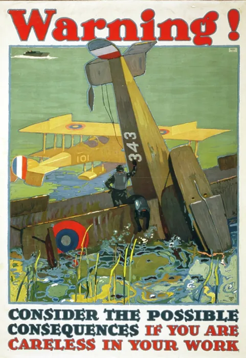 Framed Print : Warning Consider the possible consequences if you are careless in your work