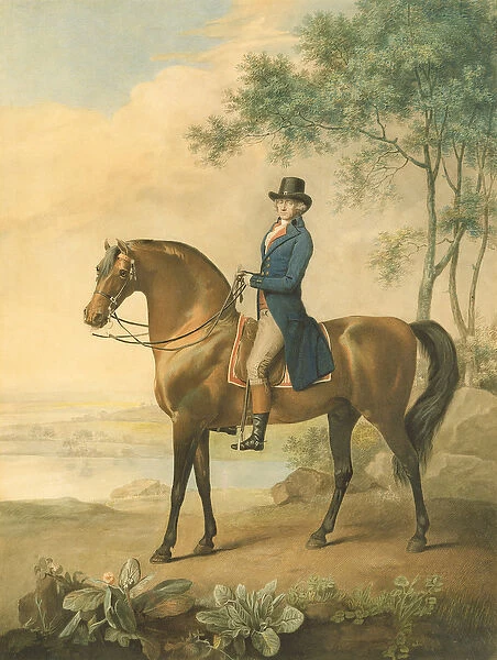 Warren Hastings on his Arabian Horse, 1796 (w  /  c on paper)