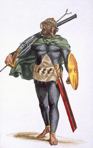 A warrior of the Cap Verde Islands, from History of Travels