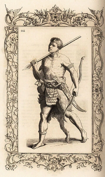 Warrior of the Swahili Coast, 16th century. 1859-1860 (engraving)