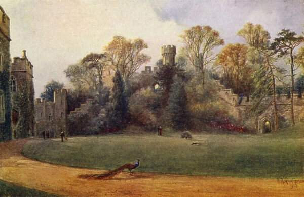 Warwick Castle: Ethelfledas Mount (colour litho)