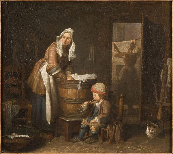 The Washerwoman (oil on canvas)