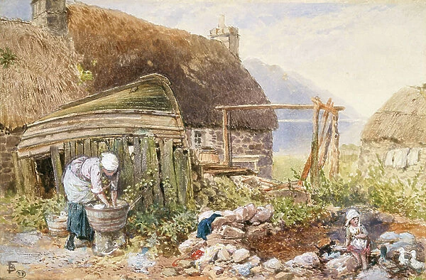 Washing Day at Balmarcara, c. 1860 (w / c on paper)