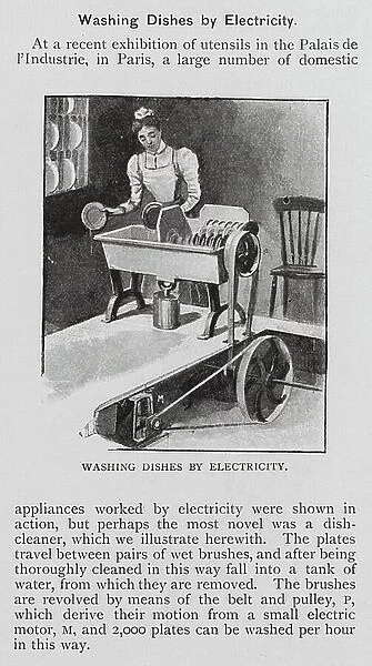 Washing Dishes by Electricity (litho)