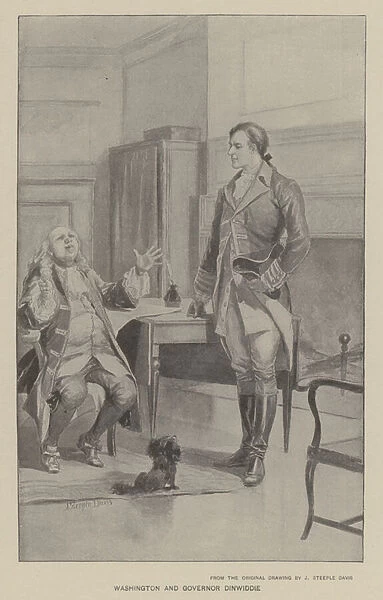 Washington and Governor Dinwiddie (litho)