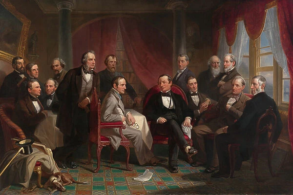 Washington Irving and his Literary Friends at Sunnyside, 1864 (oil on canvas)
