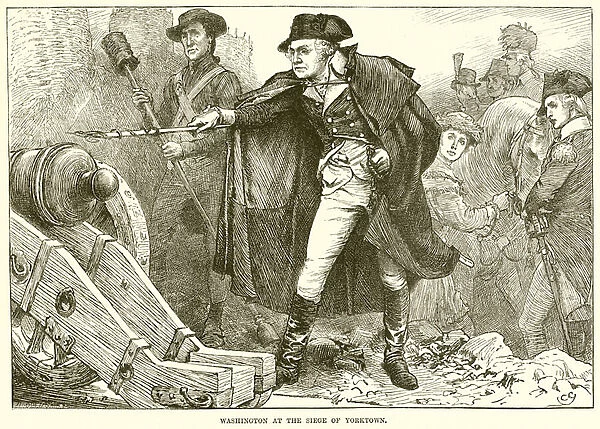 Washington at the siege of Yorktown (engraving)