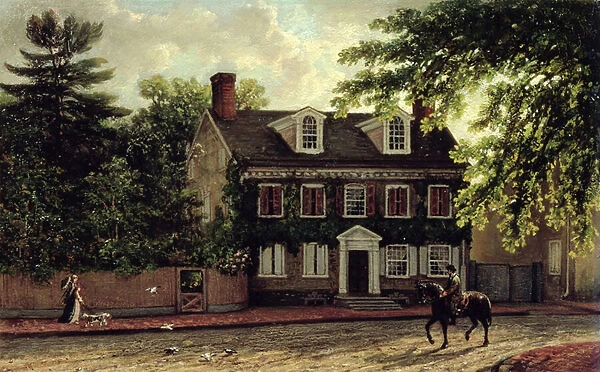 Washingtons Residence in Germantown, c. 1880 (oil on millboard)