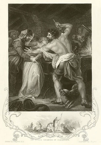 Wat Tyler killing the poll tax collector (engraving)