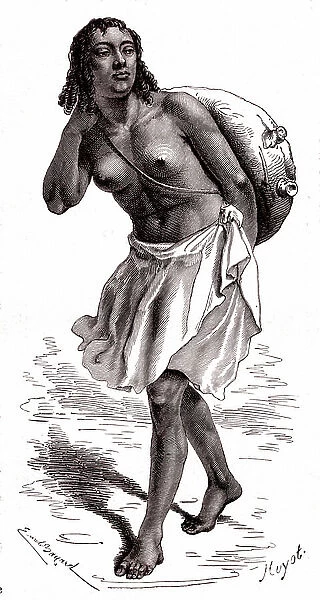 A water carrier woman in Eritrea 1867 (Engraving)