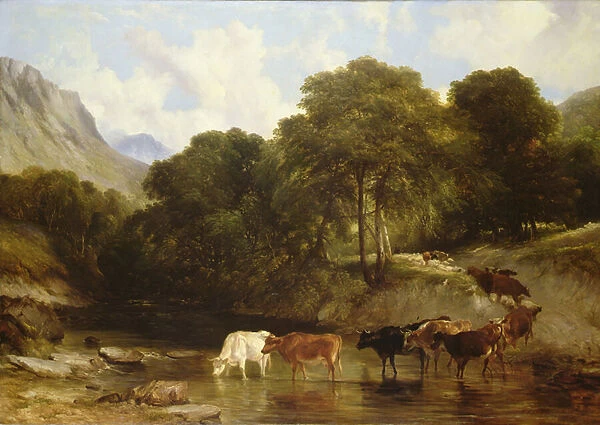 The Watering Place, 1850 (oil on canvas)