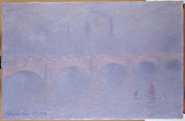Waterloo Bridge, Hazy Sunshine (oil on canvas)