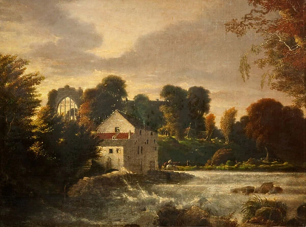 A Watermill near Egglestone Abbey, Durham, c. 1814 (oil on canvas)
