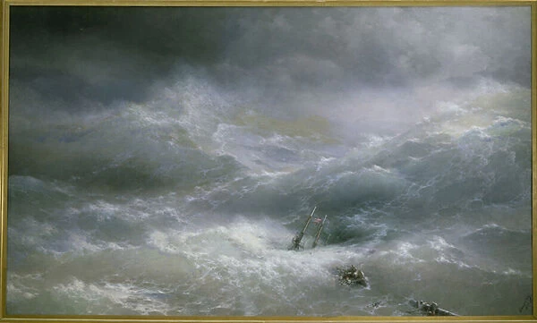 The Wave par Aivazovsky, Ivan Konstantinovich (1817-1900), 1889 - Oil on canvas, 304x505 - State Russian Museum, St. Petersburg