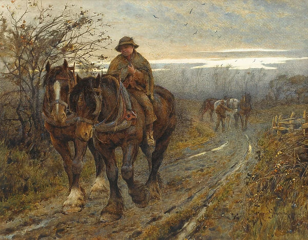 Weary Beasts Returning frae the Plough, 1894 (w  /  c on paper)