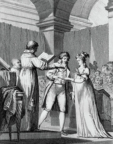 Wedding, 1807, engraving by David after Monnet