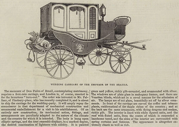 Wedding Carriage of the Emperor of the Brazils (engraving)