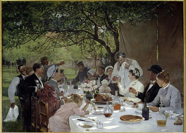 Wedding meal in Yport Painting by Albert Fourie (1854-1937) 1886 Sun