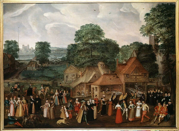Wedding party in Berdmondsey Painting by Georges Hoefnagel (1542-1601) (ec. engl
