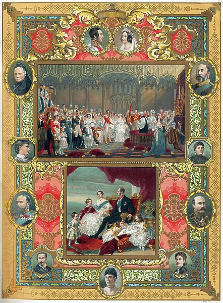 Wedding of Queen Victoria of England and Prince Albert in 1840 (print)