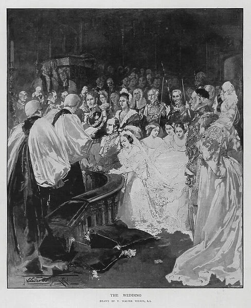 The wedding of Queen Victoria and Prince Albert (litho)
