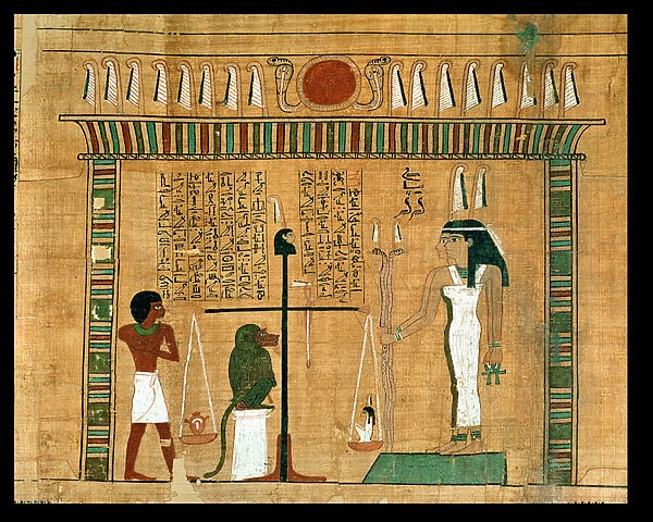 The Weighing of the Heart, detail from a page of the Book of the Dead (papyrus)