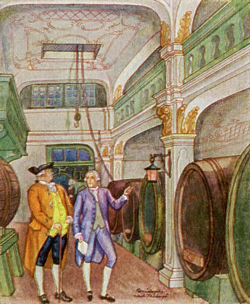 Weinkellerei  /  Winery (colour litho)