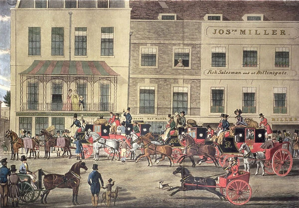 West Country Mails at the Gloucester Coffee House, Piccadilly, engraved by C